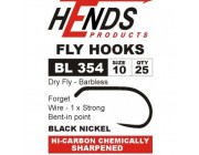 HENDS 354 Barbless  1X heavy dry fly hook 